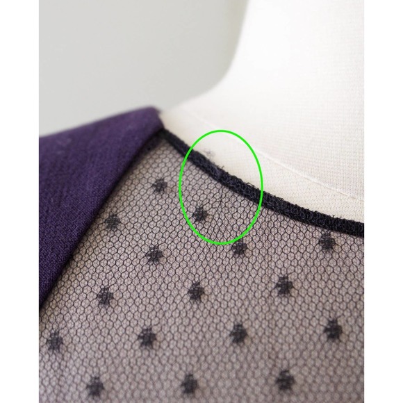 Emilio Pucci Purple Wool Blend Black Mesh Cutout Sheath Dress Size US 4 - Picture 8 of 8